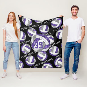 Manta Polar chicas del equipo gris morado me encanta el voleib
