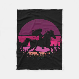 Manta Polar Chicas ecuestres retro Caballos Chica vintage