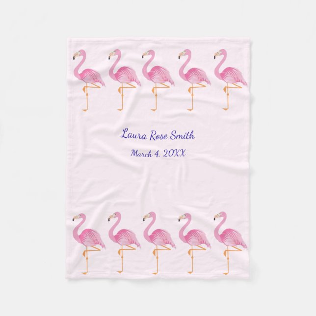 Manta Polar Chicas flamingos Fleece Blanket (Anverso)