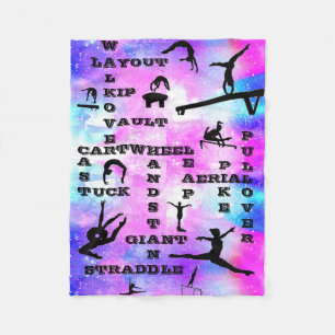 Manta Polar Chicas Gimnasia Crosswords Skills Fleece Blanket