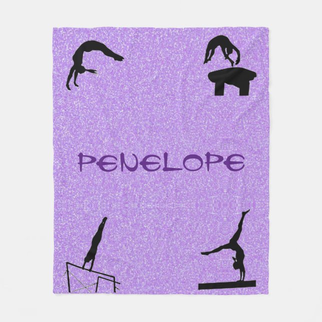 Manta Polar Chicas Gimnasia Eventos Purpurina púrpura (Anverso)