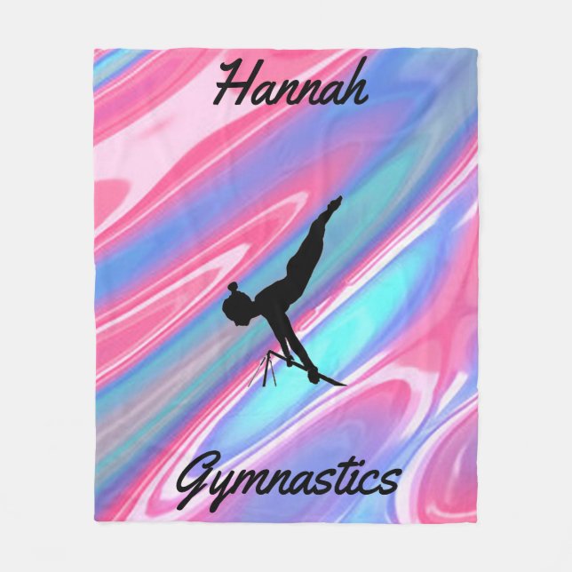 Manta Polar Chicas Gimnasia Fleece Blanket con nombre (Anverso)