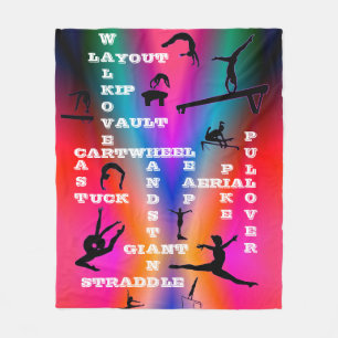 Manta Polar Chicas Gimnasia Habilidades Crosswords Colorful