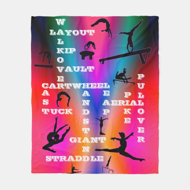 Manta Polar Chicas Gimnasia Habilidades Crosswords Colorful (Anverso)