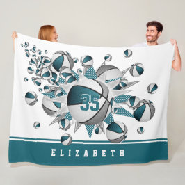 Manta Polar chicas jersey número baloncesto estrellas verde az