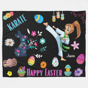 Manta Polar Chicas Karate Feliz Pascua Decorativo