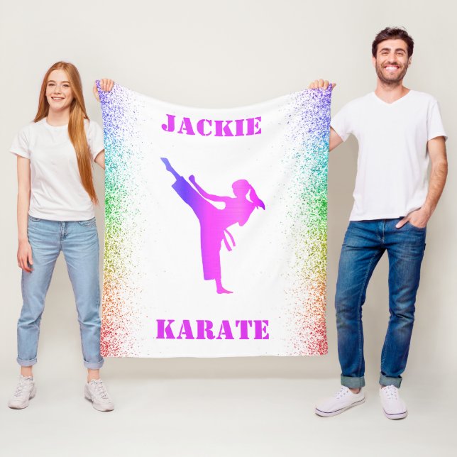 Manta Polar Chicas Karate Rainbow Speckles Fleece Blanket (In situ)