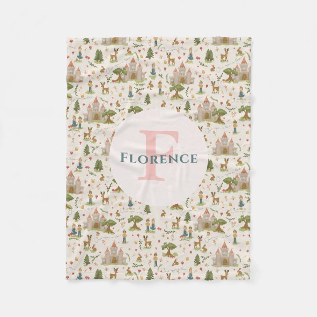 Manta Polar Chicas Magia Whimsical Pink Fairytale Story Kids (Anverso)