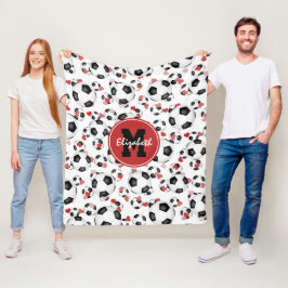 Manta Polar chicas monogramando balones de fútbol y patrón de 