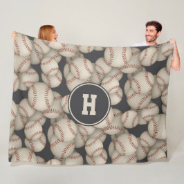 Manta Polar chicas niños baseball softball patrón monogramado