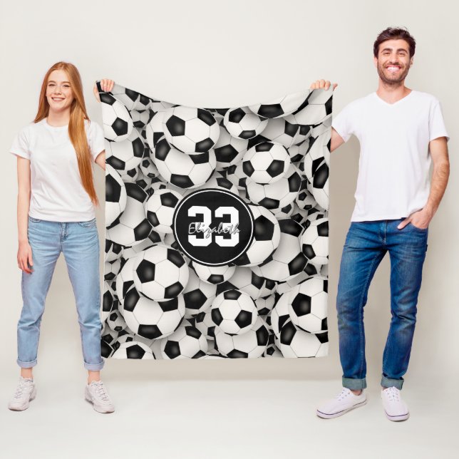 Manta Polar chicas niños sin fin patrón de balones de fútbol (In situ)