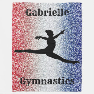 Manta Polar Chicas Personalizado Gimnast Red, White y Blue Spa
