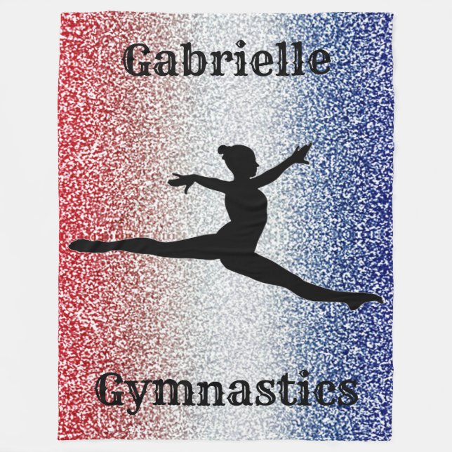 Manta Polar Chicas Personalizado Gimnast Red, White y Blue Spa (Anverso)