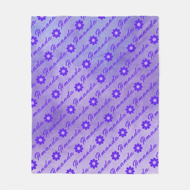 Manta Polar Chicas Personalizados Purple Fleece Blanket (Anverso)
