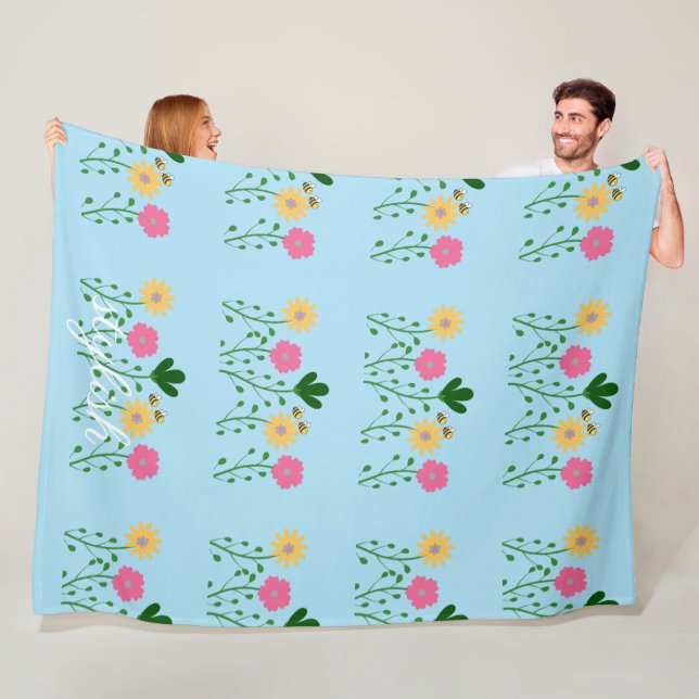 Manta Polar Chicas Personalizares florales de primavera y vera (In situ)