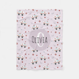 Manta Polar Chicas Trama de Ambulancia Paramédica Rosa