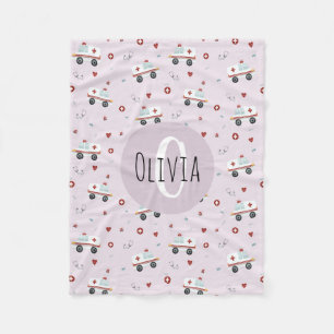 Manta Polar Chicas Trama de Ambulancia Paramédica Rosa