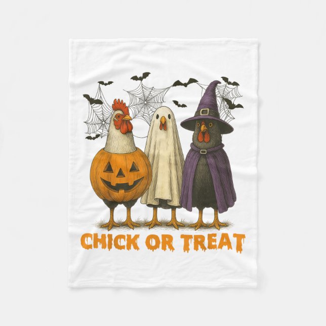 Manta Polar Chick O Trato Divertido Pollo Halloween Costume Ch (Anverso)