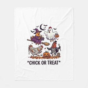 Manta Polar Chick Or Treat Haloween Pollitos Bruja Fantasma Ca