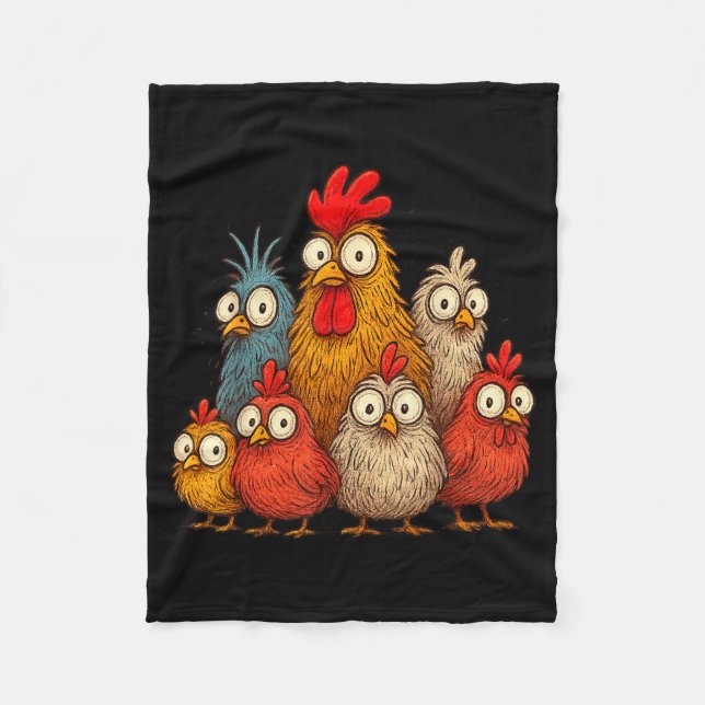 Manta Polar Chicken Art Crazy Chicken For Men Women Kid Boy Fa (Anverso)