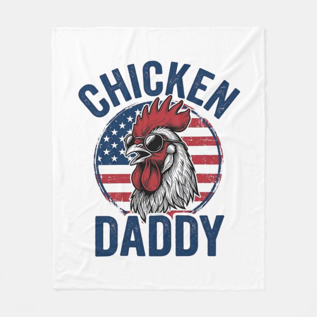 Manta Polar Chicken Daddy Rooster Vintage Patriotic Shirt Desi (Anverso)