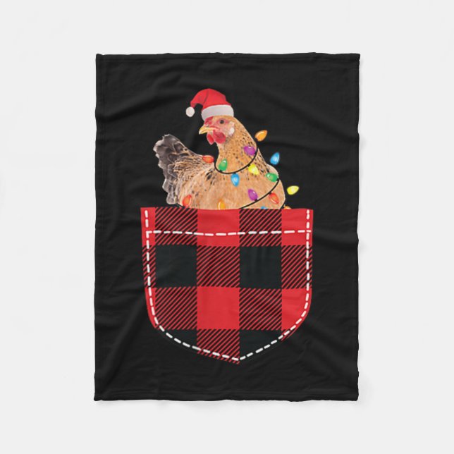 Manta Polar Chicken En Cket Divertidas Navidades Jugando A Chr (Anverso)