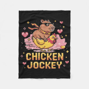 Manta Polar Chicken Jockey Capybara Montar Pixel Art Gamer Mem