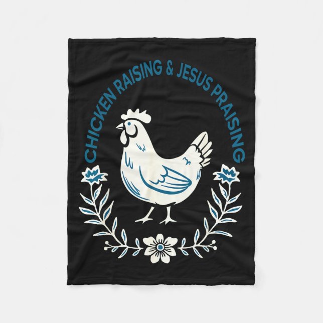 Manta Polar Chicken Raising And Jesus Praising Shirt Men Women (Anverso)