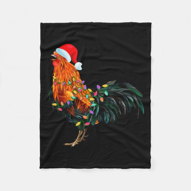 Manta Polar Chicken Santa Christmas Tree Funny Chicken Lover C (Anverso)