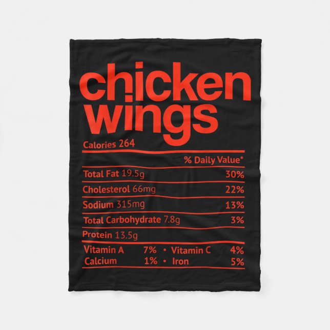 Manta Polar Chicken Wings Nutrition Fact Funny Thanksgiving Ch (Anverso)