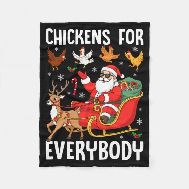 Manta Polar Chickens For Everybody Santa Chicken Farmer Comfor (Anverso)