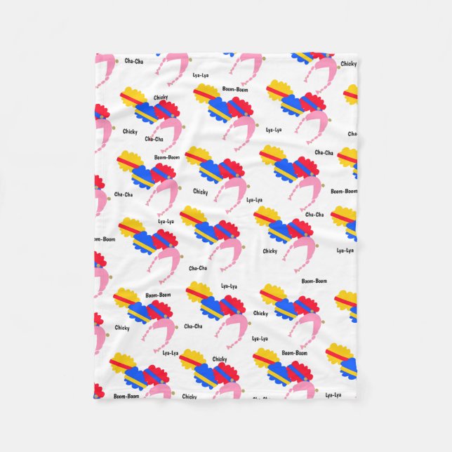 Manta Polar Chicky, Cha-Cha, Boom-Boom, Lya-Lya (Anverso)