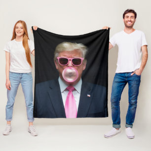 Manta Polar Chicle de Burbuja Rosa Trump Presidente 47 EE. UU.