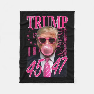 Manta Polar Chicle Divertido Trump 1776 Bandera Rosa 