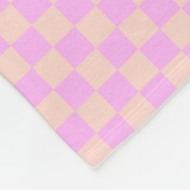 Manta Polar Chicle Moderno/Tablero de Damas de Melocotón