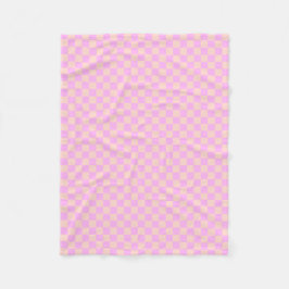 Manta Polar Chicle Moderno/Tablero de Damas de Melocotón
