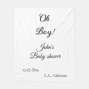 Manta Polar chico oh chica baby shower añadir nombre fecha año