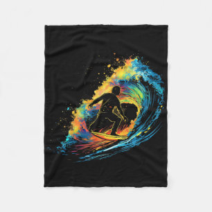 Manta Polar Chico Surfista Colorido En Surfing Para Hombres