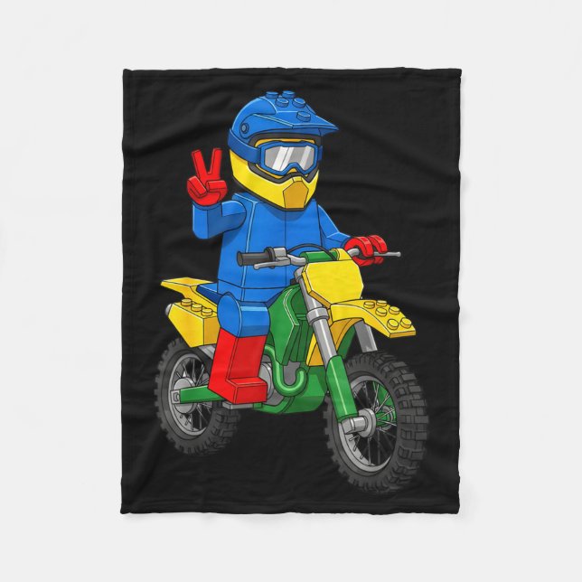 Manta Polar Chicos constructores de motocicletas divertidas ju (Anverso)