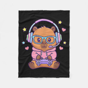 Manta Polar Chicos divertidos lindos kawaii capybara jugador g