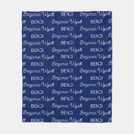 Manta Polar Chicos Escritura de nombre personalizado azul