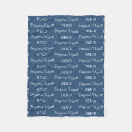 Manta Polar Chicos Escritura Personalizada Nombre Azul