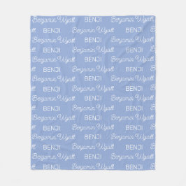 Manta Polar Chicos Escritura Personalizada Nombre Azul