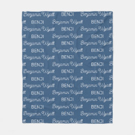 Manta Polar Chicos Escritura Personalizada Nombre Azul