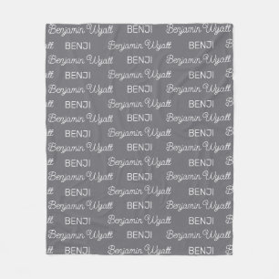 Manta Polar Chicos Nombre de guión personalizado gris