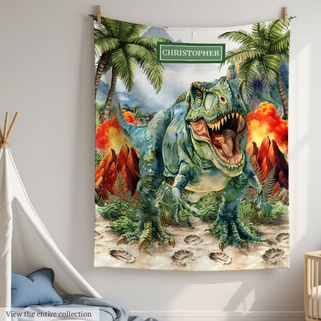 Manta Polar Chicos únicos con T-Rex Blanket enojados (Personalized Angry T-Rex Blanket Unique Boys)