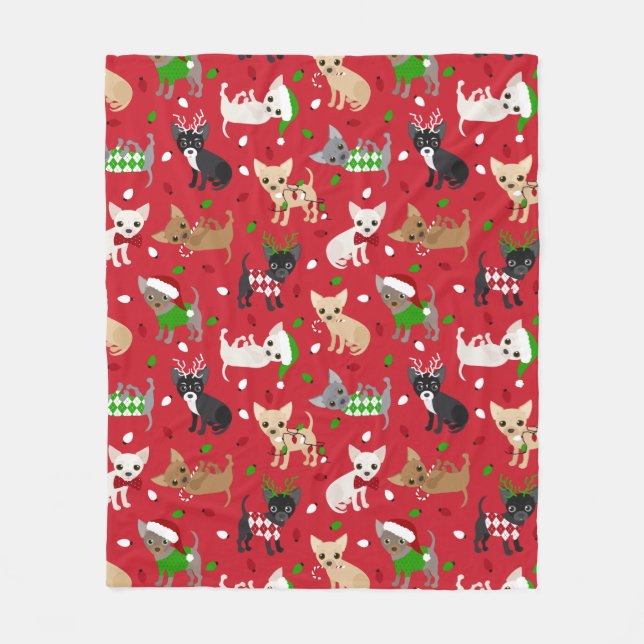 Manta Polar Chihuahua All Coats navidades (Anverso)
