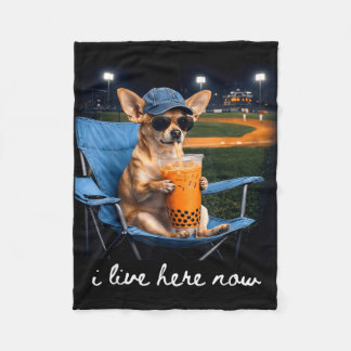 Manta Polar Chihuahua bebe café helado campo de béisbol en viv