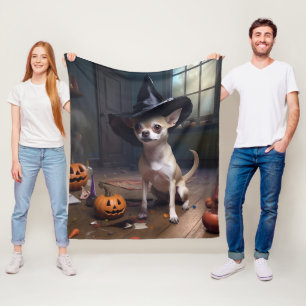 Manta Polar Chihuahua Calabazas de Halloween
