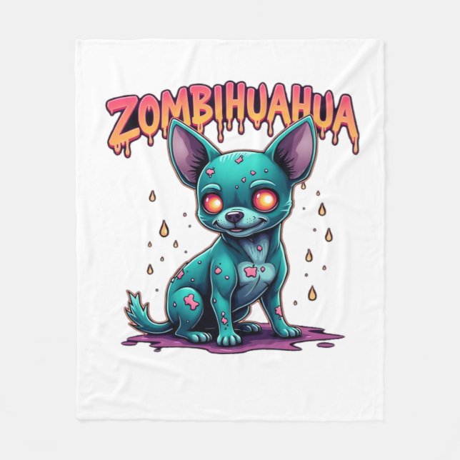 Manta Polar Chihuahua Chi Chichi Chiwawa Zombie Dog Halloween (Anverso)
